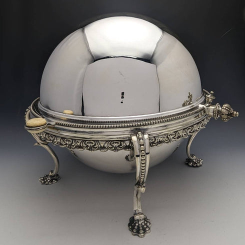 Around 1900 English antique silver plate breakfast dish MARTIN HALL